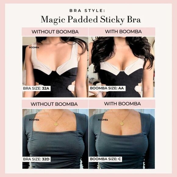 BOOMBA Magic Padded Sticky Bra Size F SAND 32G 34F 36E 38D 40C 42B - Picture 9 of 11